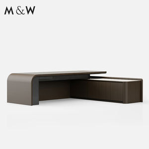 Juego de accesorios de oficina de madera de chapa moderna M & W, escritorio organizador de lujo, muebles de oficina para el hogar, escritorio de oficina antiguo - Product Image 3