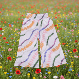 Pantalones de algodón de 230 g para niña, estilo boutique, de pierna larga, acampanados, con estampado de vaca, dobladillo con volantes, informales, venta al por mayor - Product Image 6