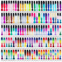 Extensions de cheveux synthétiques tressés en crochet de 24 pouces, couleur violet, pour femmes, résistantes à la chaleur, pour tresses torsadées, vente en gros