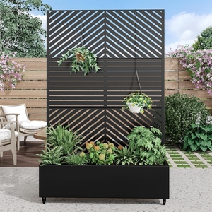 Metal Screen Flower Box Rectangular Block Galvanized Steel Flower Box <strong>Garden</strong> <strong>Plant</strong> Planting <strong>Trough</strong> - Product Image 5