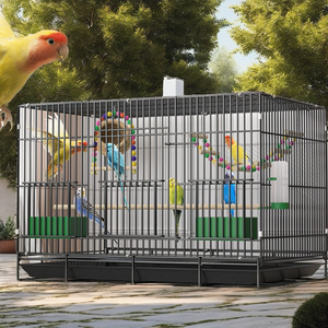 Grande lusso pieghevole in ferro gabbia per allevamento di uccelli solido modello pulsante esterno adatto casa per uccelli pappagallo animali in metallo - Product Image 2