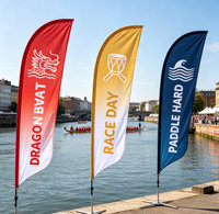 Drapeau en forme de larme résistant aux intempéries pour la publicité avec logo personnalisé et livraison rapide