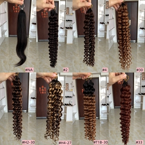 Extensiones de Cabello Tejido a Crochet Marrón Oscuro, Cabello Indio, 60g, Pre-Separadas, 50 Mechones, Nudos Invisibles, Paquete Boho Crochet - Product Image 5