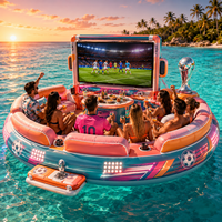 Canapé gonflable pour zone de supporters de football avec dossier flottant et support pour grand écran, idéal pour les centres de villégiature, parcs aquatiques et locations événementielles