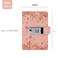 Carnet A7 personnalisé 2026 avec logo en relief, rose, bleu, marron, avec serrure à code, journal secret, agenda quotidien, journal de gratitude, en cuir PU