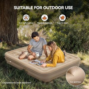 Double /<b>Single</b> <b>Foldable</b> Portable Foam Air <b>Bed</b> Mattress Convertible Inflatable <b>Bed</b> with Built-in Pump for Outdoor Camping Home - Product Image 5