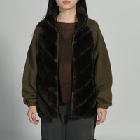 Jxwatcher Lässige Damen Langarm-Pelzweste Gehäkelte Wollstrickjacke für Frauen Winter Echter Rex-Kaninchenfellkragen Damenpullover
