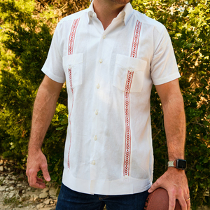 G-Style USA Camicia da ragazzo Guayabera Cuban a maniche