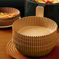 Papier sulfurisé jetable écologique, résistant au four, rond et carré, imperméable, 100 pièces, pour friteuse à air et pâtisserie