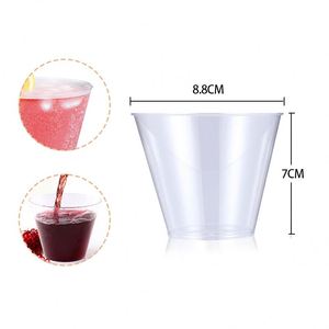 Vasos Desechables Transparentes de 9 Oz con Purpurina Dorada, Vasos de Plástico Transparentes y Resistentes para Agua, para Bodas, Acción de Gracias, Fiestas de Navidad - Product Image 3