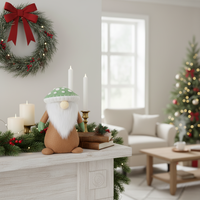 Figuras de Gnomos de Hongo Simples de Fieltro Verde Claro, Elegantes, de Buena Calidad, para Interiores, de Navidad