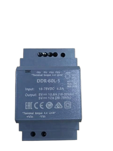 Convertidor CC/CC DDR-60L-5, Entrada 18-75V, Salida 5V 10.8A, Montaje en Riel DIN, Nuevo para Reemplazo o Reparación - Product Image 1