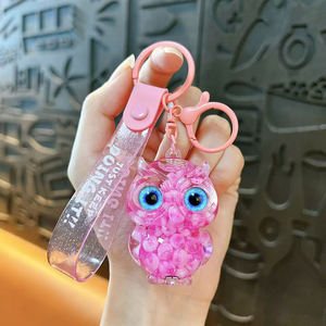 Creative Acrylic Cartoon <strong>Owl</strong> <strong>Keychains</strong>-Eco-friendly Fashion Trend Liquid LiuSha Oil-Filled Bag Charms | Cute Small Gifts - Product Image 3