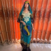 Robe Dashiki Africaine en Coton Grande Taille pour l'Été, Imprimée, Coupe Ample, Sans Manches, Abaya Musulmane pour Femme, Boubou, Kaftan
