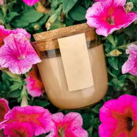 Logotipo personalizado de lujo marrón ámbar 7oz a 15oz envases de vidrio vacíos para velas con tapa de metal impresión offset para la fabricación de velas