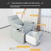 Fauteuil de soin des pieds multifonctionnel électrique moderne Horishi, une place, en cuir synthétique, pour le nail art, la beauté et la thérapie, avec fonction de relaxation