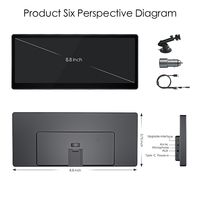 Écran sans fil Apple Carplay Android Auto Smart portable Carplay Affichage 8.8 pouces HD 1920*720 60FPS universel Car play