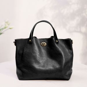 Bolso Tote de Moda de Cuero Curtido al Vegetal Estilo Vintage para Mujer, Bolso de Hombro Cruzado Multiusos con Cremallera Impermeable - Product Image 3