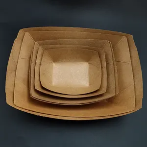 Usa e getta biodegradabili al 100% Cinese da asporto stampati kraft sacchetti di carta pranzo contenitore di alimento veloce