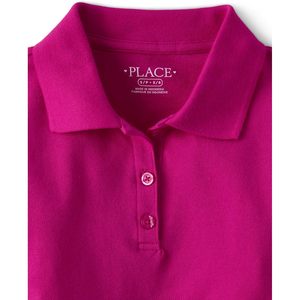 Polo scolaire à manches courtes pour filles, en piqué, couleur unie, coton, vêtements décontractés - Product Image 2