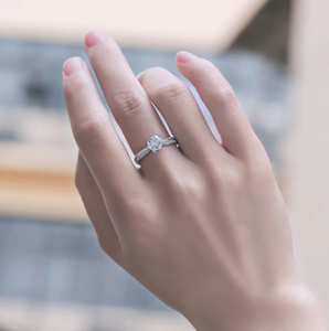 Anillo de Compromiso de Plata de Ley 925 con Moissanita VVS y Diamante de Laboratorio, Chapado en Oro de 14K, para Mujer, Regalo de Joyería, Venta al por Mayor - Product Image 4