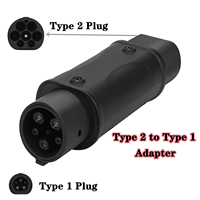 Adaptateur de chargeur EV monophasé 220V Type2 à Type1 32A compatible avec le chargeur de Type 2 pour prise de charge de type 1 de voiture électrique