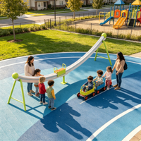 Parcours de tyrolienne monopiste non motorisé pour enfants, équipement de jeu extérieur à gravité pour parcs communautaires et aires de jeux