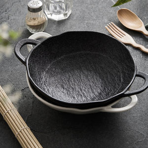 Vaisselle nordique en céramique ménage léger luxe riz nouilles bol à soupe petit bol unique manger bol de céréales avec bord doré - Product Image 5