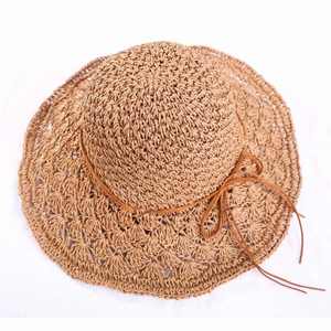 Wholesale Cheap Foldable Bucket Sun <b>Hat</b> Hand Woven Pineapple Pattern Paper <b>Straw</b> <b>Hat</b> for Women <b>Lady</b> Girl - Product Image 5
