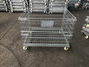 Cesta de almacenamiento industrial, jaula plegable, contenedor de malla de alambre, caja de bandeja, bandeja de almacenamiento de Metal plegable - Product Image 2