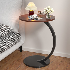 Modern <b>Round</b> Coffee <b>Table</b> Wood Top Metal Frame Decorative Sofa Side <b>Table</b> Bedroom Living Room Use - Product Image 1