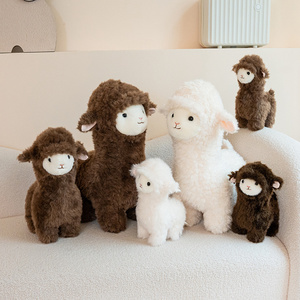 Peluche <span class=keywords><strong>Alpaga</strong></span> Moelleuse 25/35/48cm, Jouet en Peluche Llama à Poils Bouclés, Adorable Poupée Douce de la Ferme pour Cadeau de Fêtes - Product Image 6