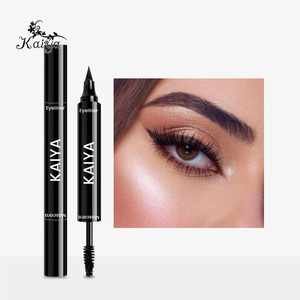 Venta al por mayor ojos a prueba de sudor maquillaje largo desgaste negro delineador de ojos <span class=keywords><strong>Rimel</strong></span> pluma vegana doble extremo vegano impermeable 2 en 1 rímel y delineador de ojos - Product Image 4