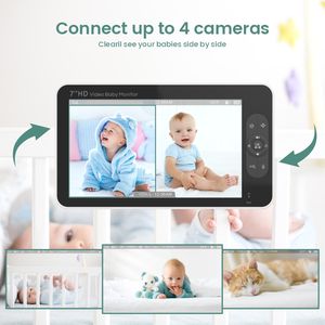7,0 "nueva pantalla grande 960ft monitoreo de temperatura Audio bidireccional cámara inalámbrica visión nocturna cámara de vídeo niñera - Product Image 5