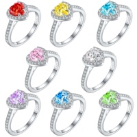 Cincin Perak 925 Zirkon Karbon Tinggi Desain Potongan Bunga Es Api Batu CZ Berkilau Perhiasan Mewah