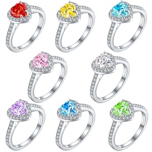 Bague en argent 925 avec zircon à haute teneur en carbone, design flamme et fleur de glace, pierre CZ éblouissante, bijou de déclaration - Product Image 2