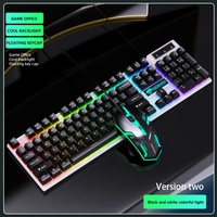 Ensemble clavier et souris de jeu rétroéclairé LEAVEN D320, lumière de caractères transparente, jeux, clavier et souris filaires USB