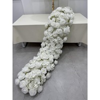 Guirnalda de Seda Elegante de Alta Calidad, Decoraciones Florales Blancas de Lujo para Bodas, Centros de Mesa Ecológicos, Flores para el Suelo
