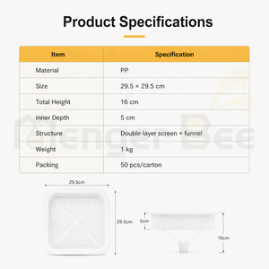 Ensemble entonnoir et filtre à miel en plastique de qualité alimentaire - Double filtration pour le mise en bouteille de miel brut pour apiculteurs - Product Image 5