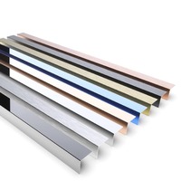 Bande décorative en métal en laiton de profil d'habillage de tuile en U d'acier inoxydable balayé pour le panneau de meubles