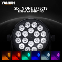 Projecteur LED Par Can Ultra Mince 18x10W 6-en-1 RGBW avec Contrôle Sonore DMX et Fonctionnement Automatique pour Effets Scéniques DJ, Disco et Événements Live
