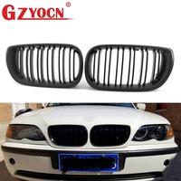Pour BMW Série 3 E46 Berline 4 Portes 02-05 Calandre Double Lamelles Noir Mat 51132158542 51132158543 Vente en Gros Usine Ajustement Standard