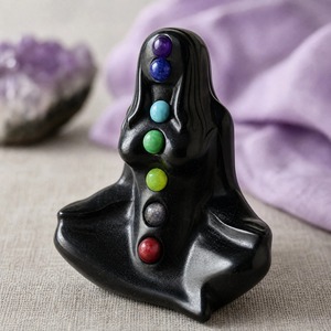 Obsidiana al por Mayor, Siete Chakras, Madre Tierra, Decoración Feng Shui para el Hogar, Tallado en Relieve, Colección Hecha a Mano - Product Image 3