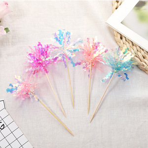 Adorno para <span class=keywords><strong>Pastel</strong></span> con Láser Arcoíris y Efecto Fuegos Artificiales, Flecos Metálicos Brillantes, para Decoración de <span class=keywords><strong>Cumpleaños</strong></span>, Aniversarios y Revelación de Género - Product Image 4