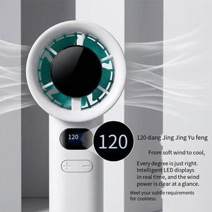 Ventilateur portable M11 Cross-border Explosions, mini-ventilateur turbofan 120 vitesses, moteur sans balais, alimenté par batterie, en plastique, version anglaise - Product Image 3