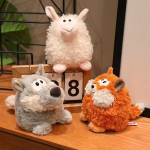 Série de jouets en peluche personnalisables sur <span class=keywords><strong>le</strong></span> thème des animaux de la forêt - Renard/<span class=keywords><strong>Loup</strong></span>/<span class=keywords><strong>Agneau</strong></span>, rembourrés en coton PP, sacs anti-stress en forme de haricot, vente en gros, conformes ASTM F963 - Product Image 5