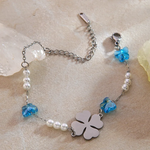 High Quality Wind Flower <b>Beaded</b> <b>Bracelet</b> 304 Stainless Steel Material Petal Three Dimensional Design <b>Bracelet</b> <b>for</b> Women - Product Image 4