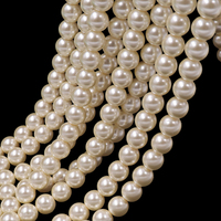 8mm plein trou Hotselling crème perle de verre perle en vrac Imitation couleur perles pour la fabrication de bijoux bricolage