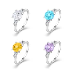 خاتم من الفضة الإسترلينية عيار 925 مع زركونيا على شكل الألعاب النارية، متوفر بالجملة وقابل للتخصيص بأحجار كريمة ملونة للنساء للحفلات والارتداء اليومي - Product Image 1