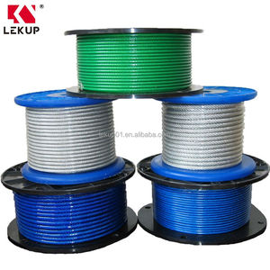 Cavo in filo di acciaio zincato cavo rivestito in vinile cavi per aerei 7x7 3MM-5MM filo di acciaio rivestito in <span class=keywords><strong>PVC</strong></span> - Product Image 1